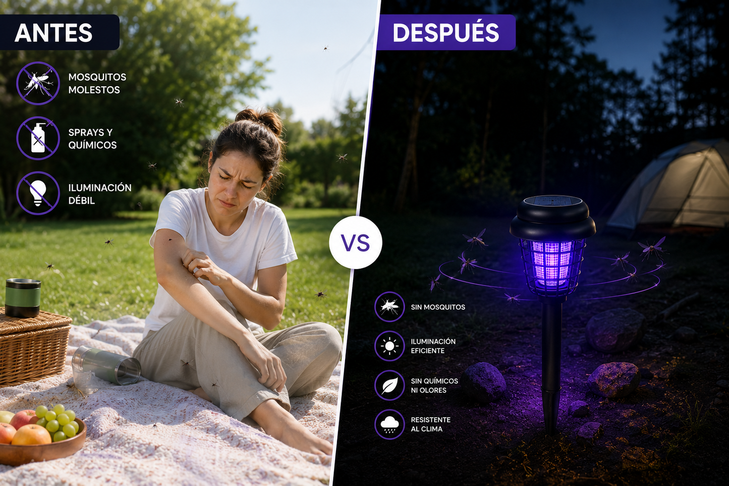 Solar Mosquito Zapper Light 2 en 1